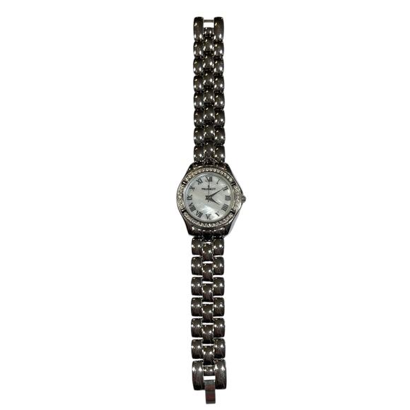 Peugeot Women's Analog Display Quartz Watch Silver Tone Crystal Round - Works - Picture 1 of 10